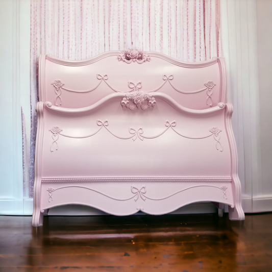 Soft Pink Painted Full Sized Bed - Barbie Princess Bed